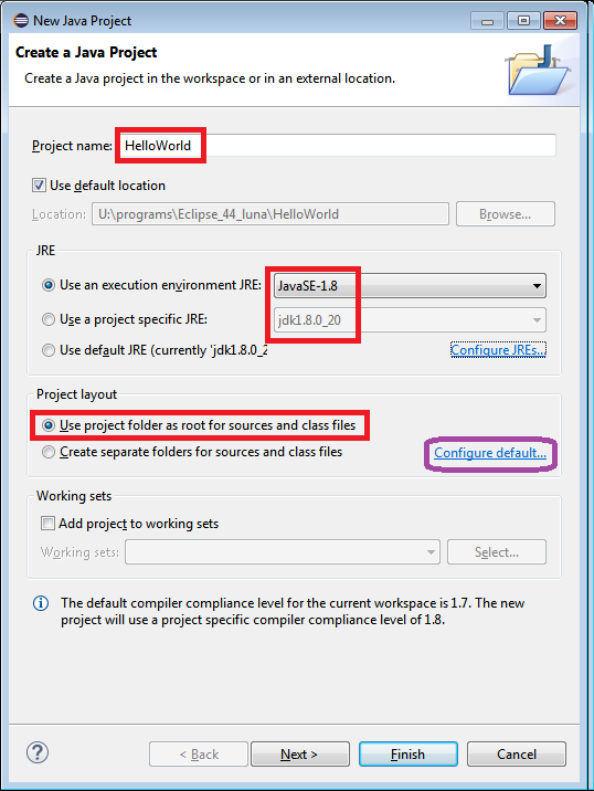 Eclipse IDE Creating a New Project