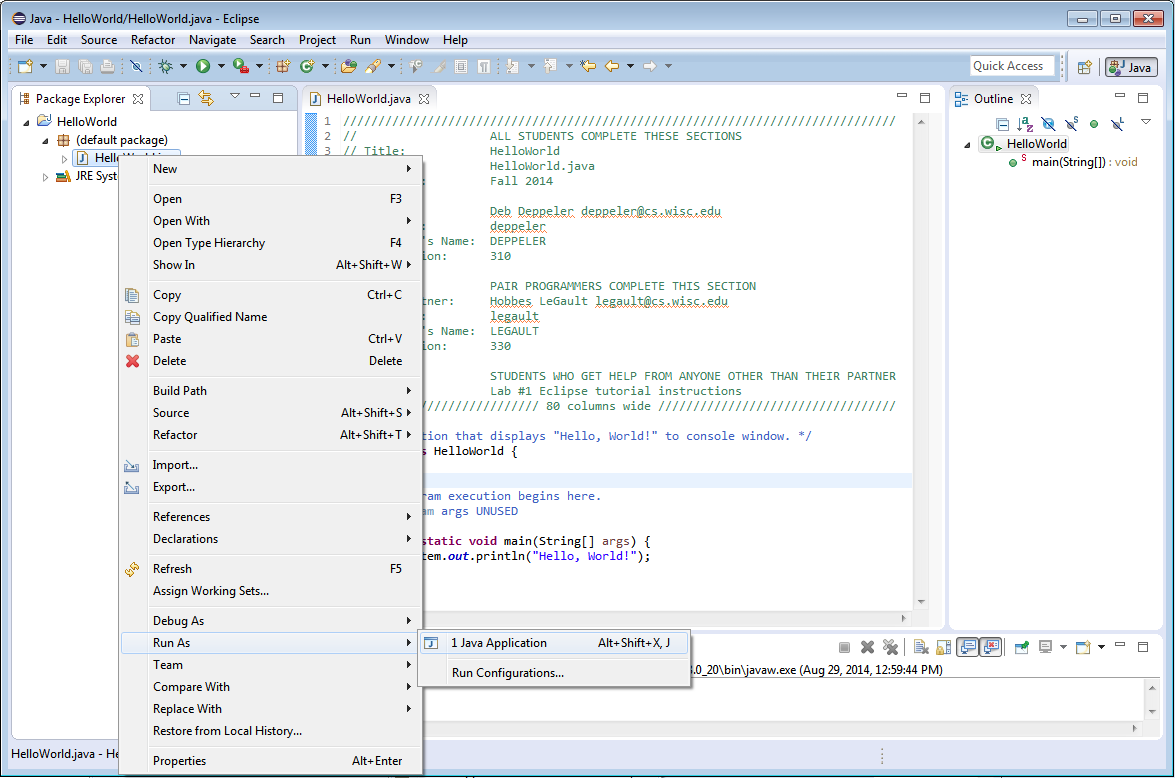 Eclipse Ide Building And Running A Project