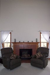 Great Room fireplace with lazyboys