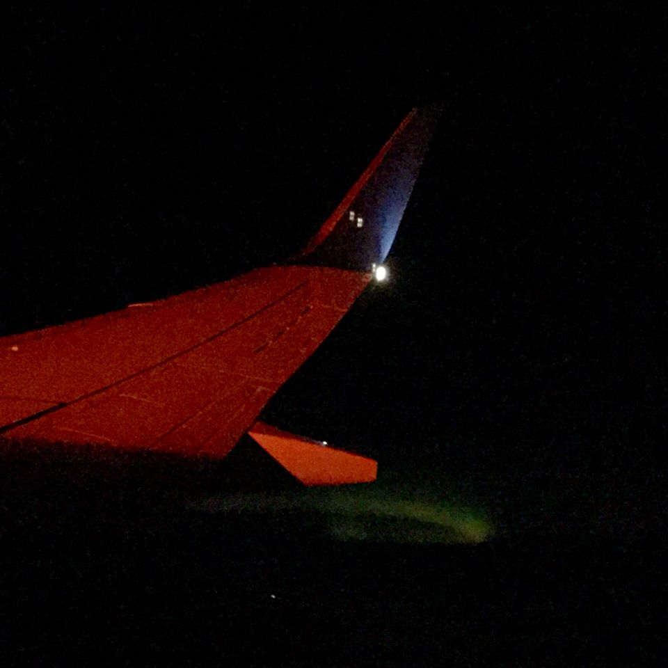 Auroras seen on NYC SEA flight on June 24, 2016.  Photo by Jerry Zhu