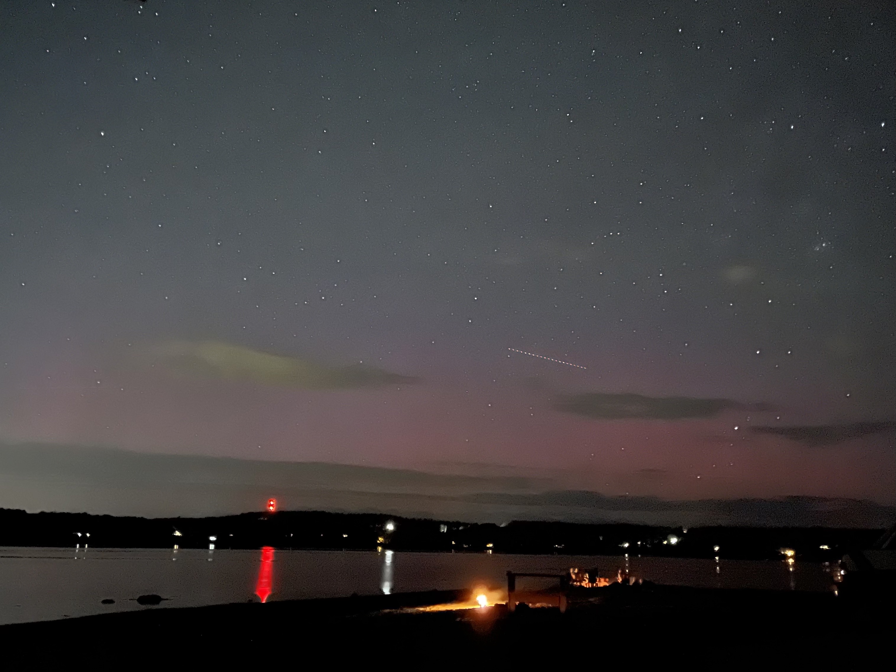 Auroras seen from Bar Harbor Maine on July 3, 2022.  Photo by Jerry Zhu