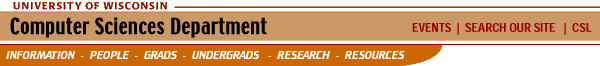 University of Wisconsin Computer Sciences Header Map (repeated with 
textual links if page includes departmental footer)