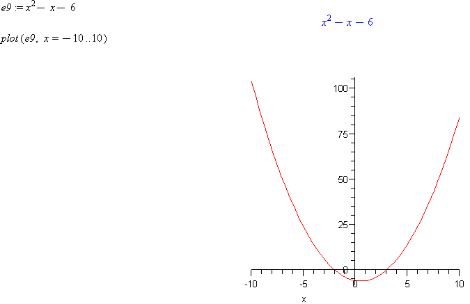 expression 9 is assigned x squared minus x minus 6