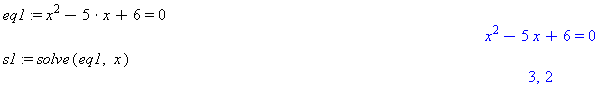 values of x that solve eq1 are 3,2 