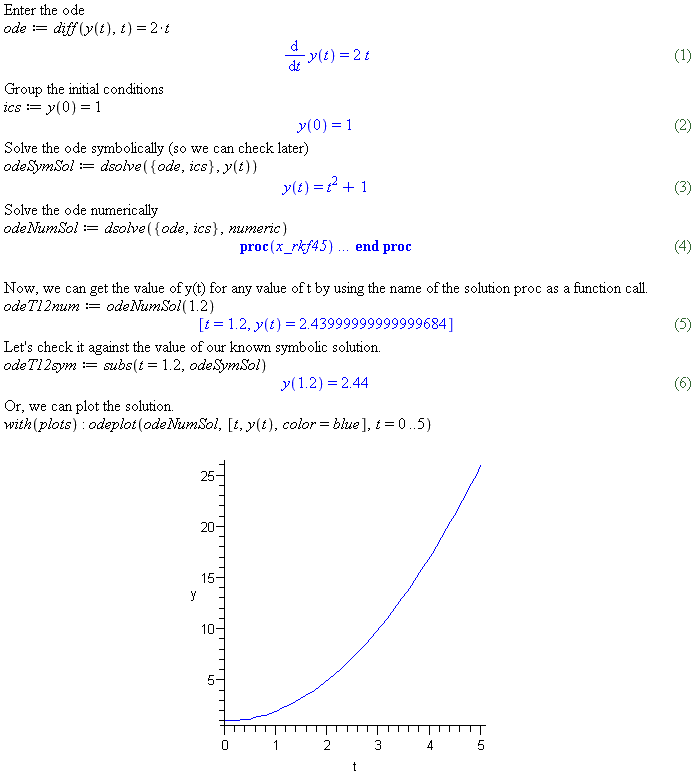 odeNumSol := dsolve({ode,ic},numeric) 