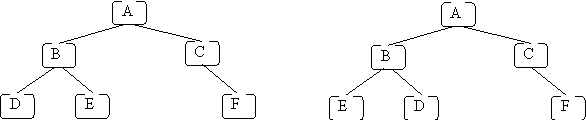 two distinct binary trees