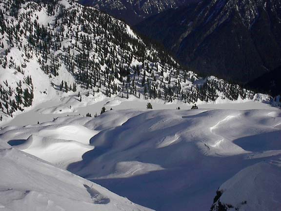 Snow Lake from the start of te climb