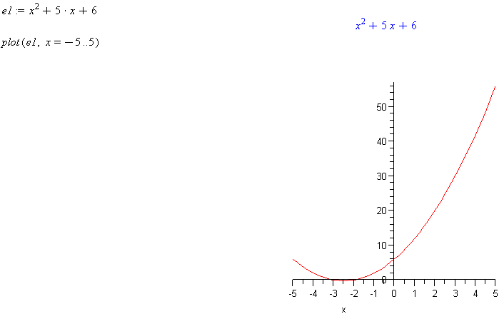 x squared plus five times x plus six
