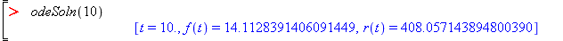 Maple commands showing use of the numeric solution.