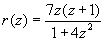 r(z)=7z(z+1)/(1+4z^2)