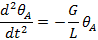 d^2 theta_A/dt^2=-(G/L)*theta_A 