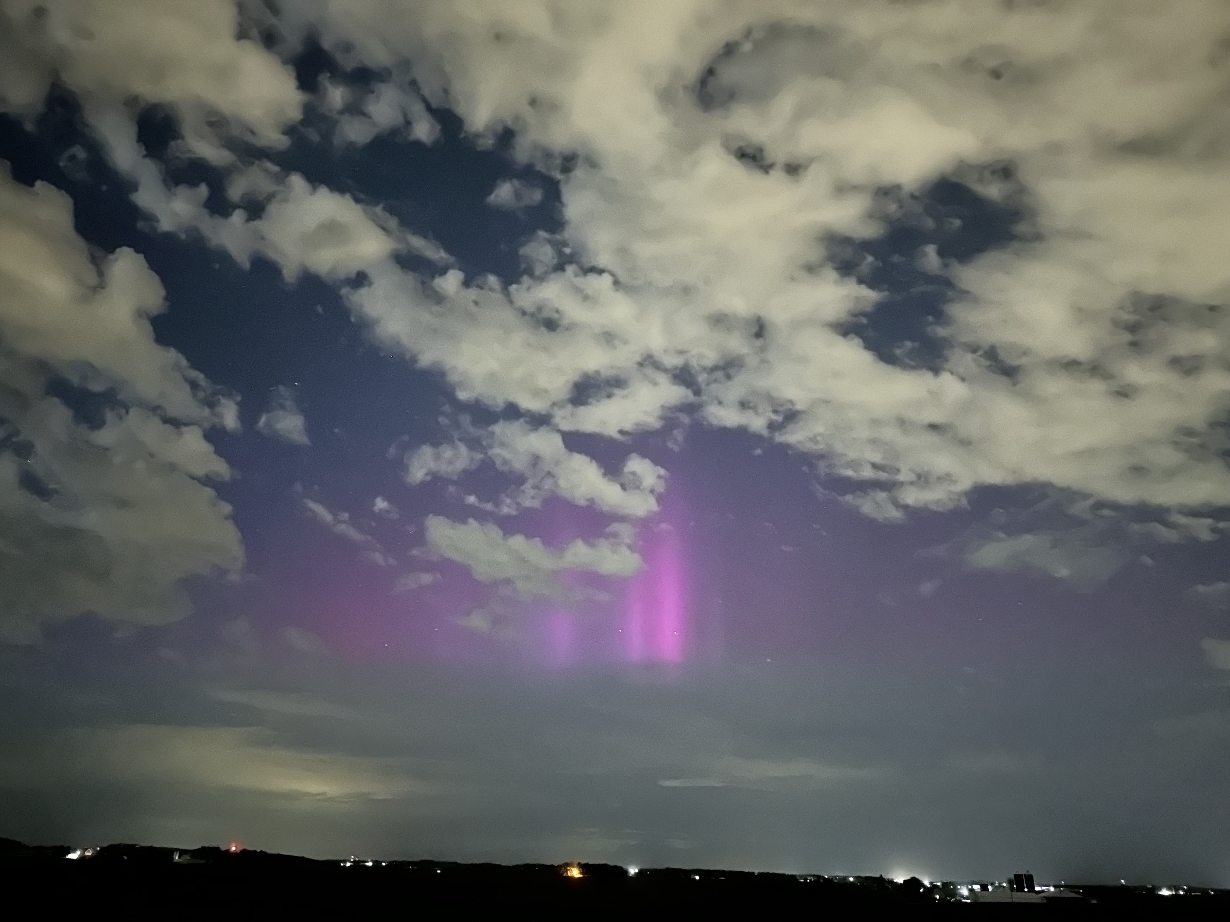 Auroras seen from Madison Wisconsin on May 12, 2024.  Photo by Jerry Zhu