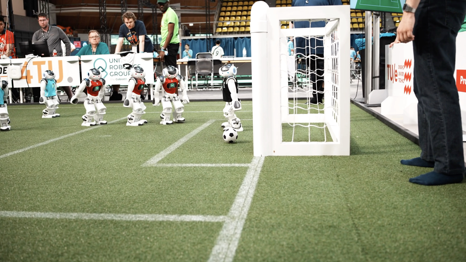 Robots playing soccer