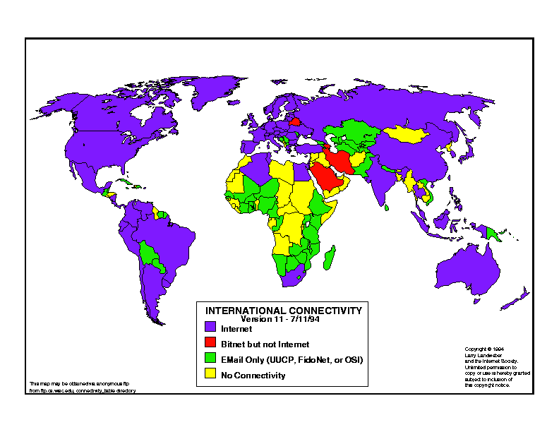 1994年世界互联网地图