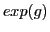 $\displaystyle exp(g)$