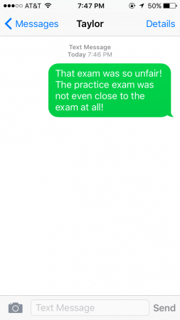 unfair exam sms