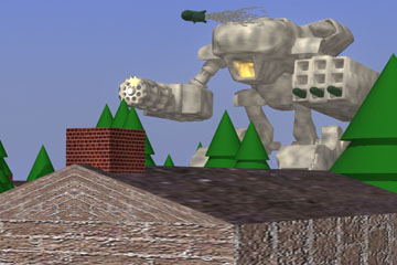 Mech Fires Rockets