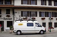 Detlef (our van) in front of our hotel in Eloise